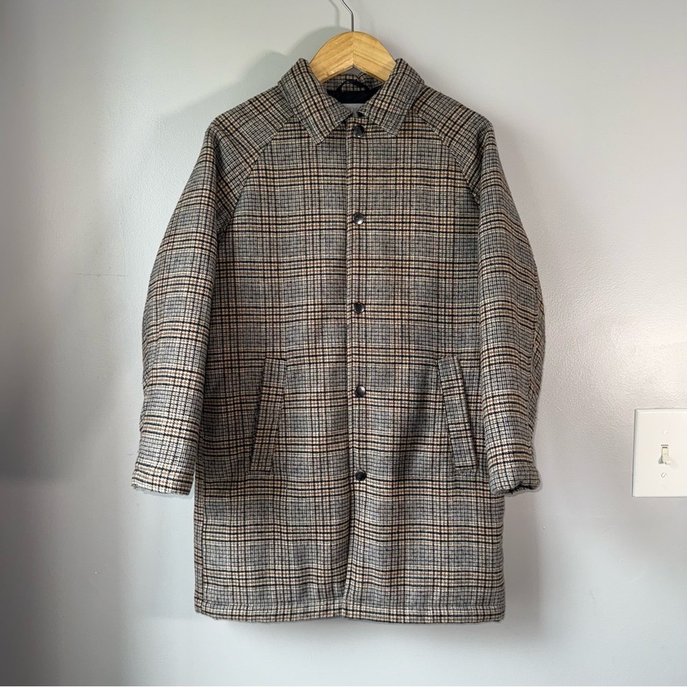 Zara Kids Gray Plaid Pea Coat